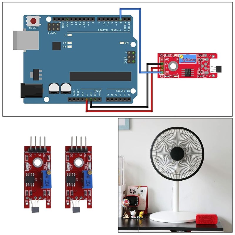SING F LTD 5PCS KY-024 Linear Magnetic Hall Effect Sensor Module Compatible with Android Compatible with Raspberry Pi ESP8266 Microcontrollers - Image 3